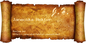 Janecska Hektor névjegykártya